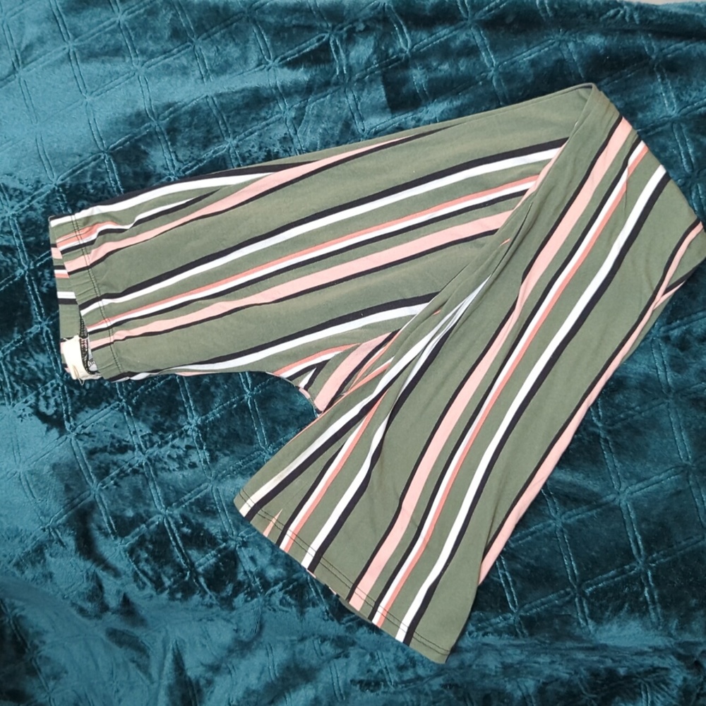 Striped yoga flare pants size small